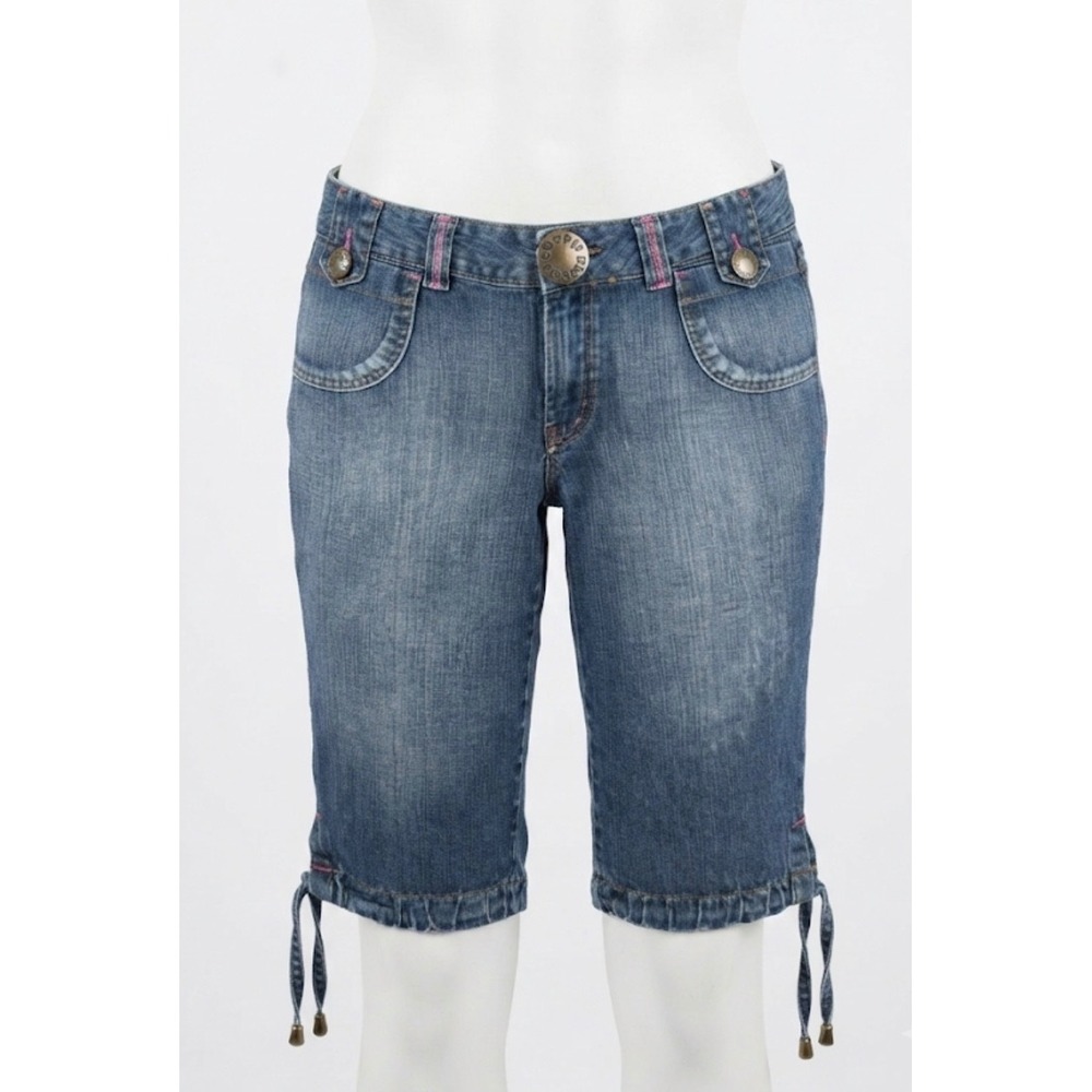 Stapi Denim Bermuda Shorts Women's Size 10/12 Y2K McBling Mallcore Skater